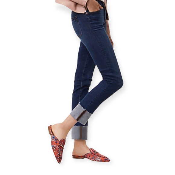 LOFT Modern Straight Rolled Cuff Ankle Jeans - Picture 3 of 11